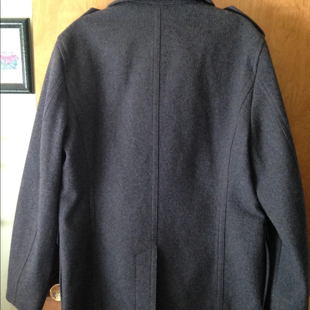 Express Men's Double-Breasted Gray Peacoat - Picture 5 of 8